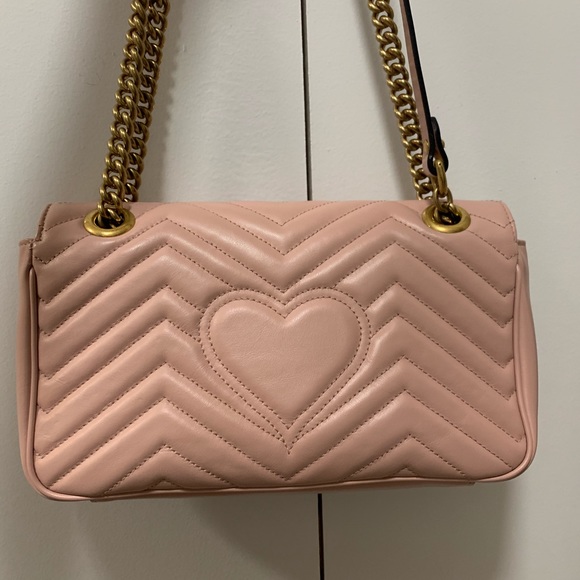 Pale Pink Gucci Marmont Small Matelasse Bag - Picture 3 of 7